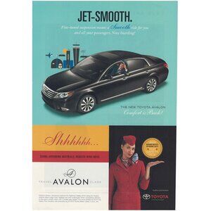 2010 Toyota Avalon Car Automobile Full Page Print Ad Original Jet Smooth u